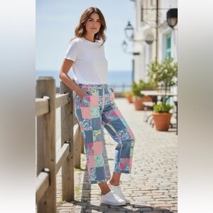 vintage lilly pulitzer Patchwork Pants Size 6 Floral Whales Clams